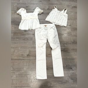 TORY/ CHLOE/ VALENTINO DESIGNER - WHITE Bundle. size 2-4